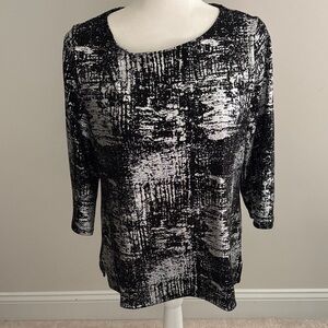 Chico's Black and silver shimmery top perfect for the holidays